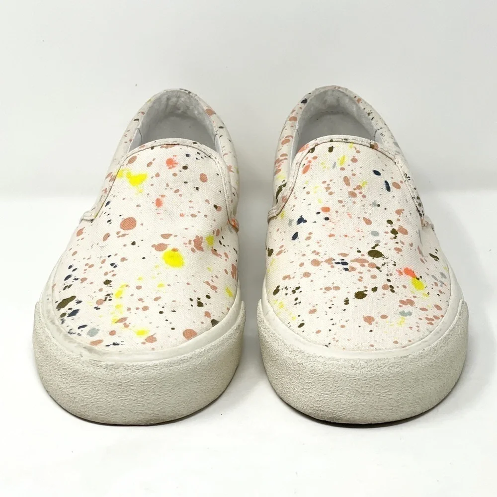 Madewell Sidewalk Slip-On Sneakers 8 Paint Splatter Canvas MWL Cloudlift